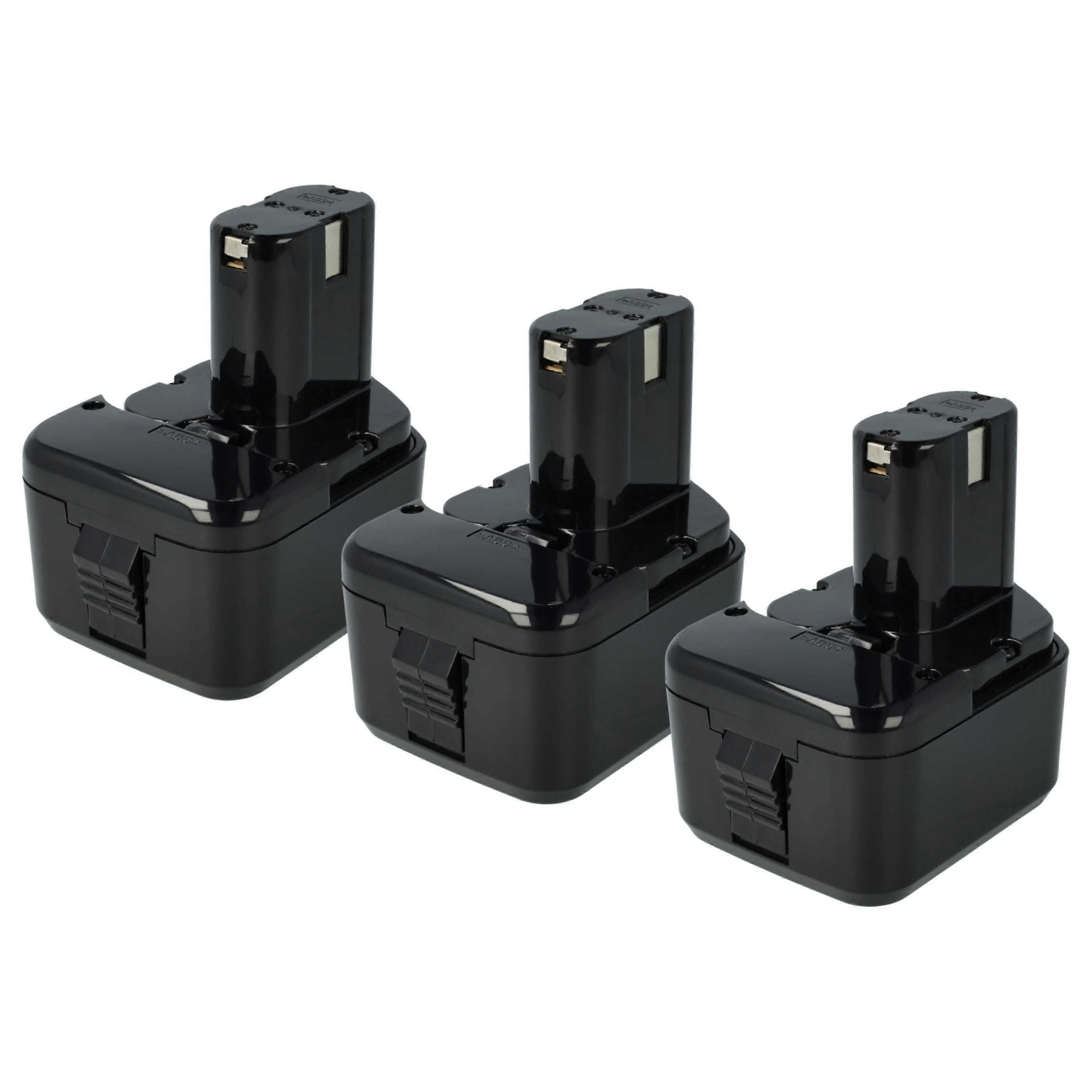 vhbw 3x Akku kompatibel mit Hitachi DS12DVF2, DS 12DVF2, DS12DVF, DS 12DVF, DS12DVB2KS, DS 12DVB2KS, DS12DVF3 Werkzeug (3300 mAh, NiMH, 12 V)