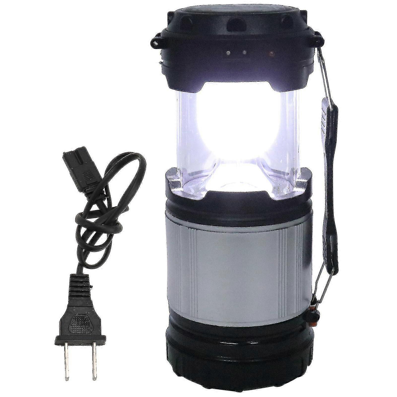 1pc Portable Outdoor Led Camping Lantern Solar Lamp Lights Handheld Flashlights With Rechargeable Battery For Backpacking Hiking Fishing With Us Plug