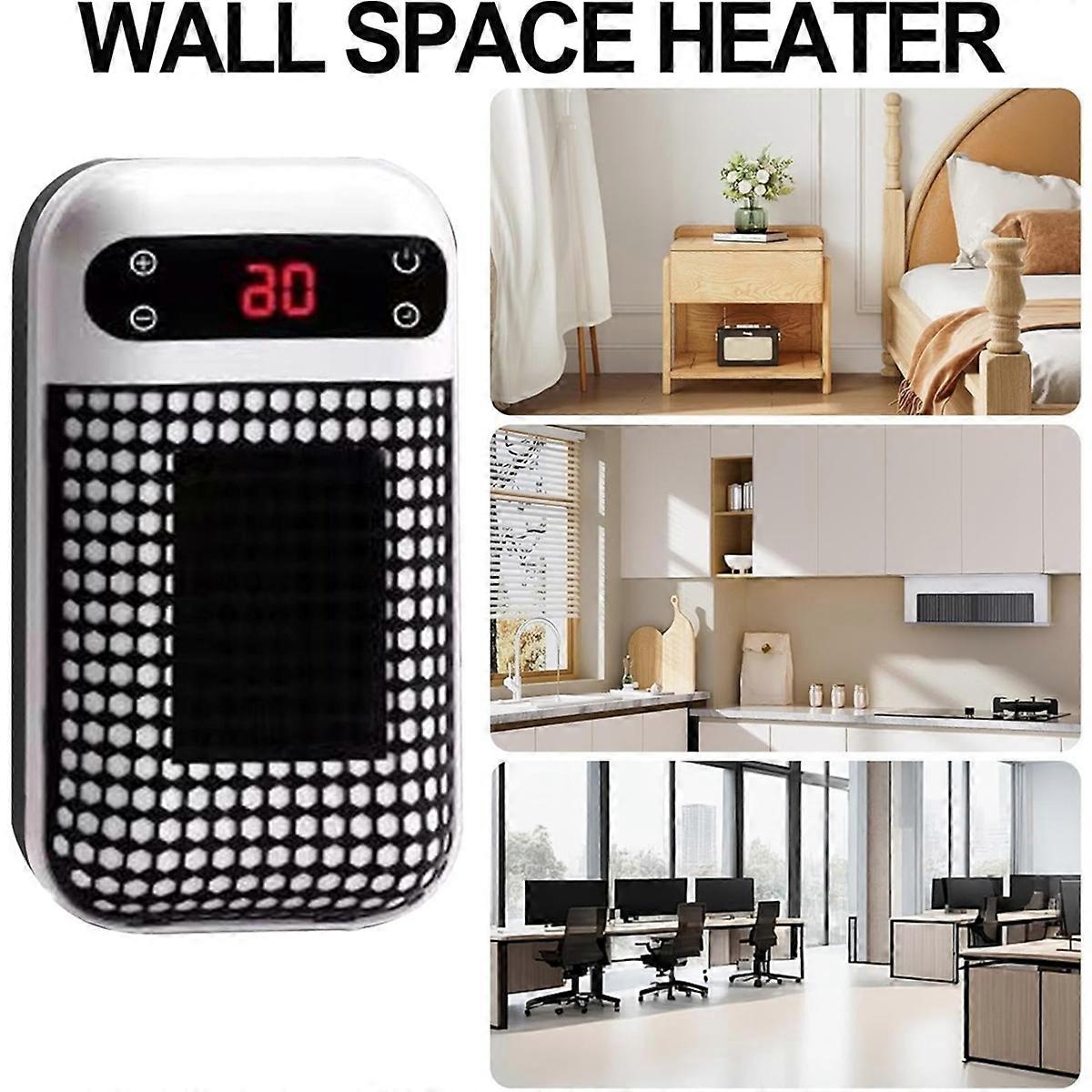 Electric Wall Space Heater Portable Warmer for Indoor 500W Heater for Winter Home Heater with LED D
