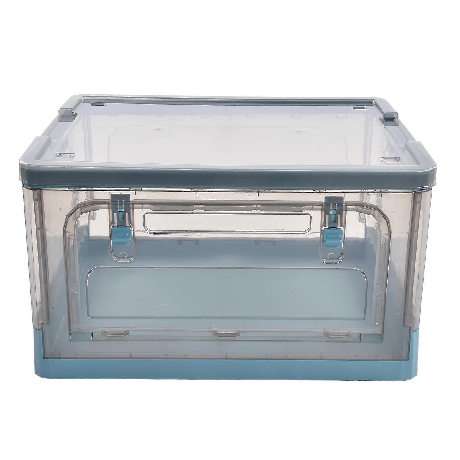 Lidded Storage Bins PP Stackable Containers Collapsible Storage Boxes with Double Door 55L