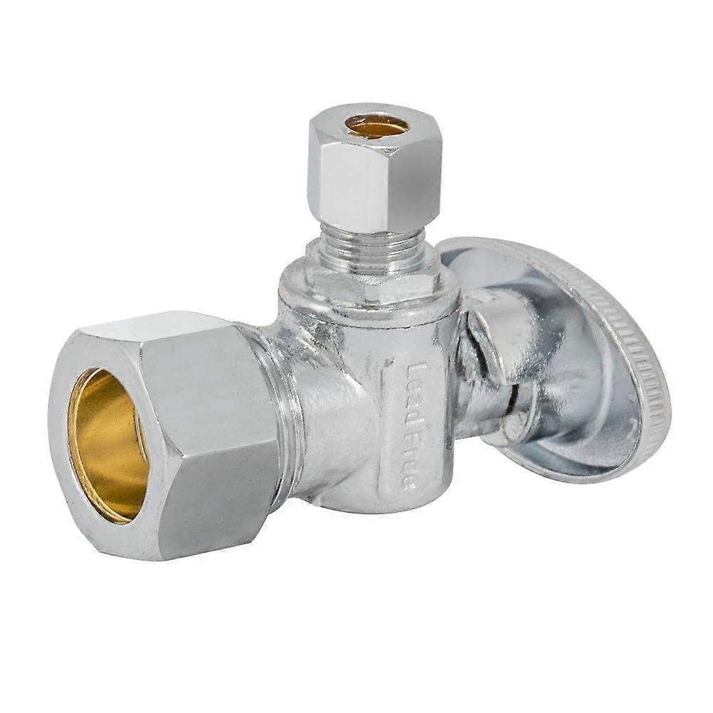真鍮配管継手クロームクォーターターン角度ストップバルブ1/4インチOD x 5/8インチOD(1/2インチ公称)