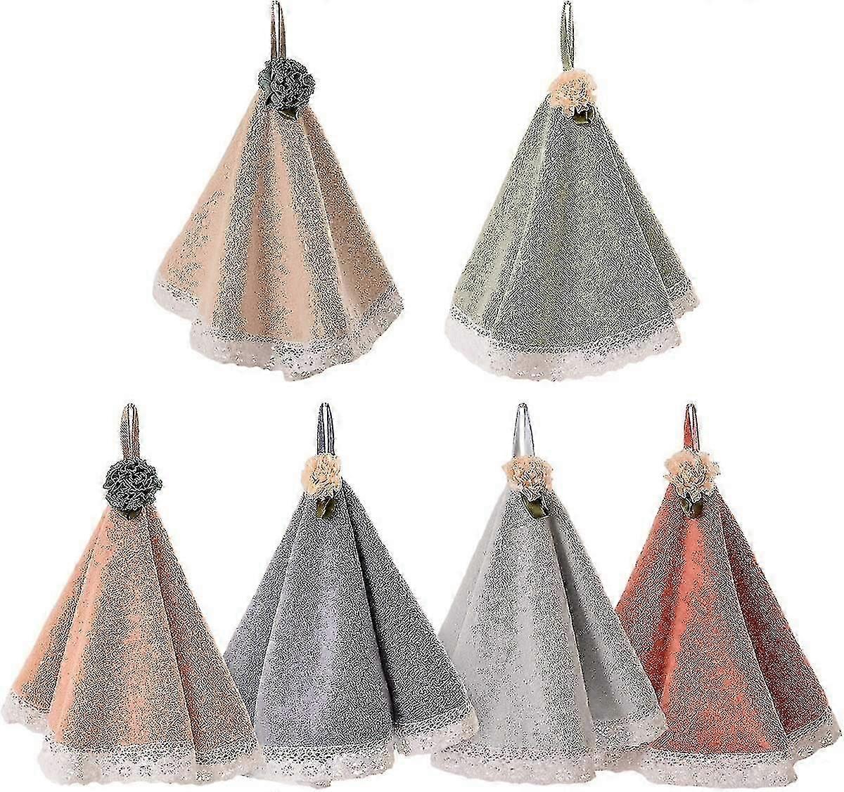 كورال فيلفيت مناشف يد معلقة للمطبخ حمام 6 قطع