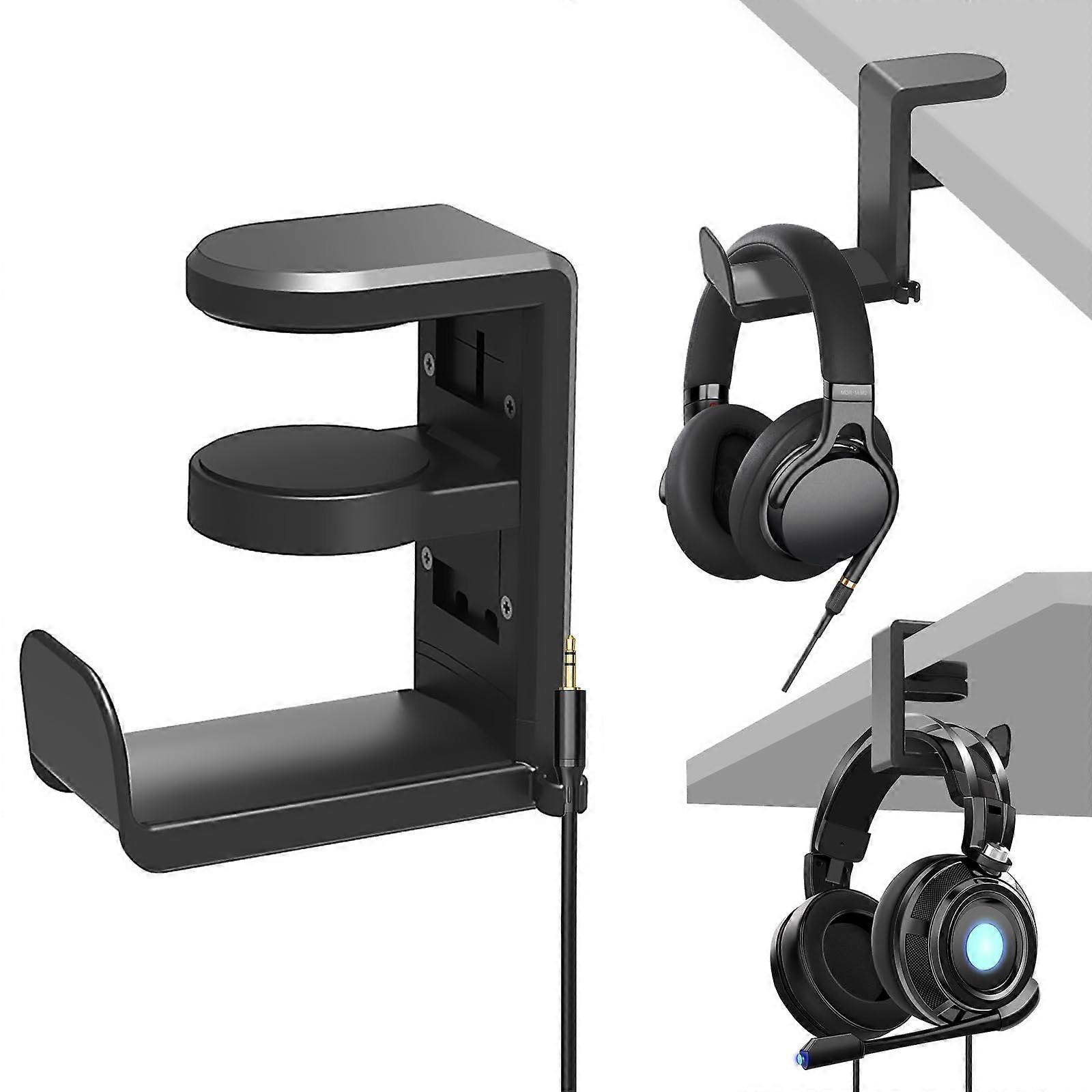 Headphone Holder Under Desk Cable Clip Organizer for Gaming Headsets - Adjustable, Durable, Multi-Color Options