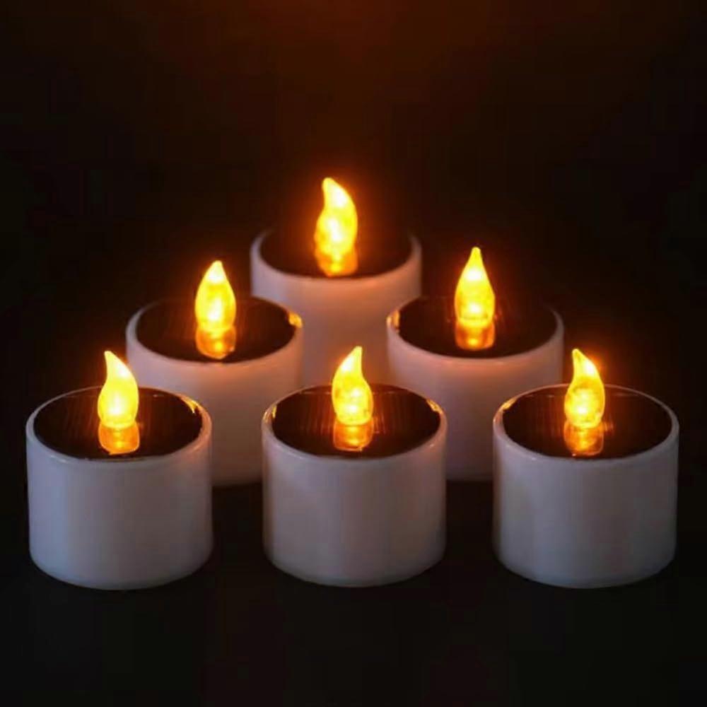 6 Pack Rechargeable Flickering Tea Lights for Home Decor and Outdoor Lighting