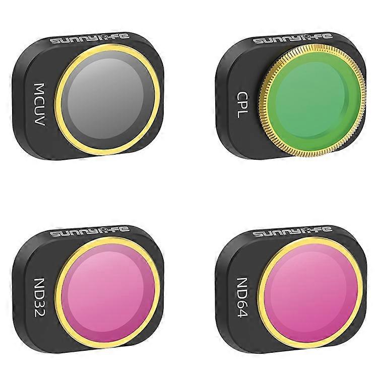 SUNNYLIFE N4P-FI729 4PCS Compatible For DJI Mini 4 Pro Oilproof Optical Glass Lens Filters (MCUV+CPL+ND32+ND64)