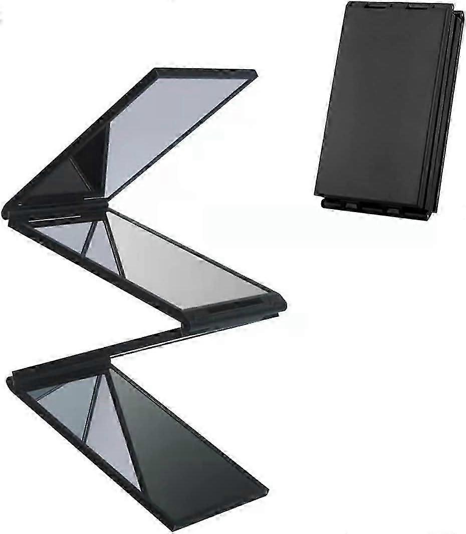Four Panel Folding Mirror 4 Sided Foldable Makeup Mirror Handheld Mirror Compact Folding Mirror Tabletop Mirror For Self Styling And Hair Cutting Make