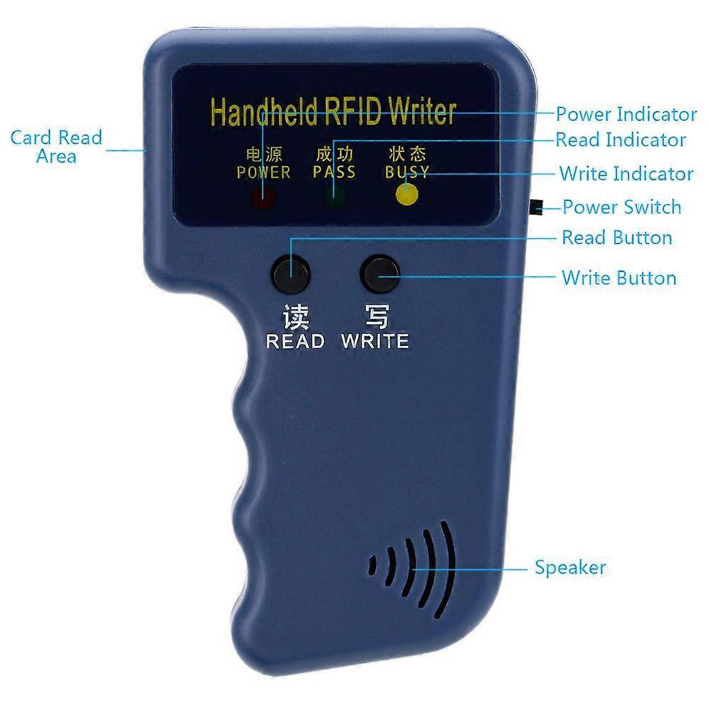 Handheld 125KHz RFID ID Card Writer/Copier Duplicator + 5pcs Writable EM4305 Key Cards