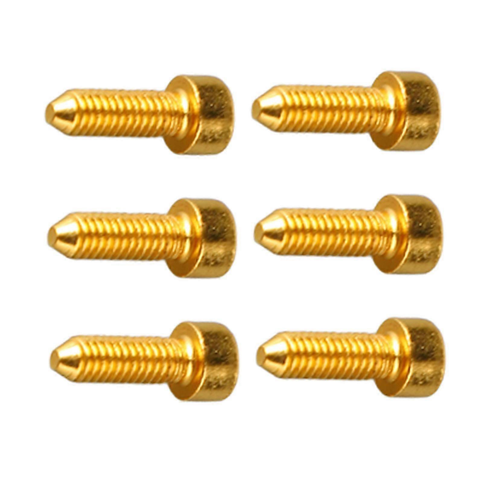6PCS Guitar Hex Head Screws Double Tremolo Bridge Saddle String Locking Screw with Taper Tip Gold