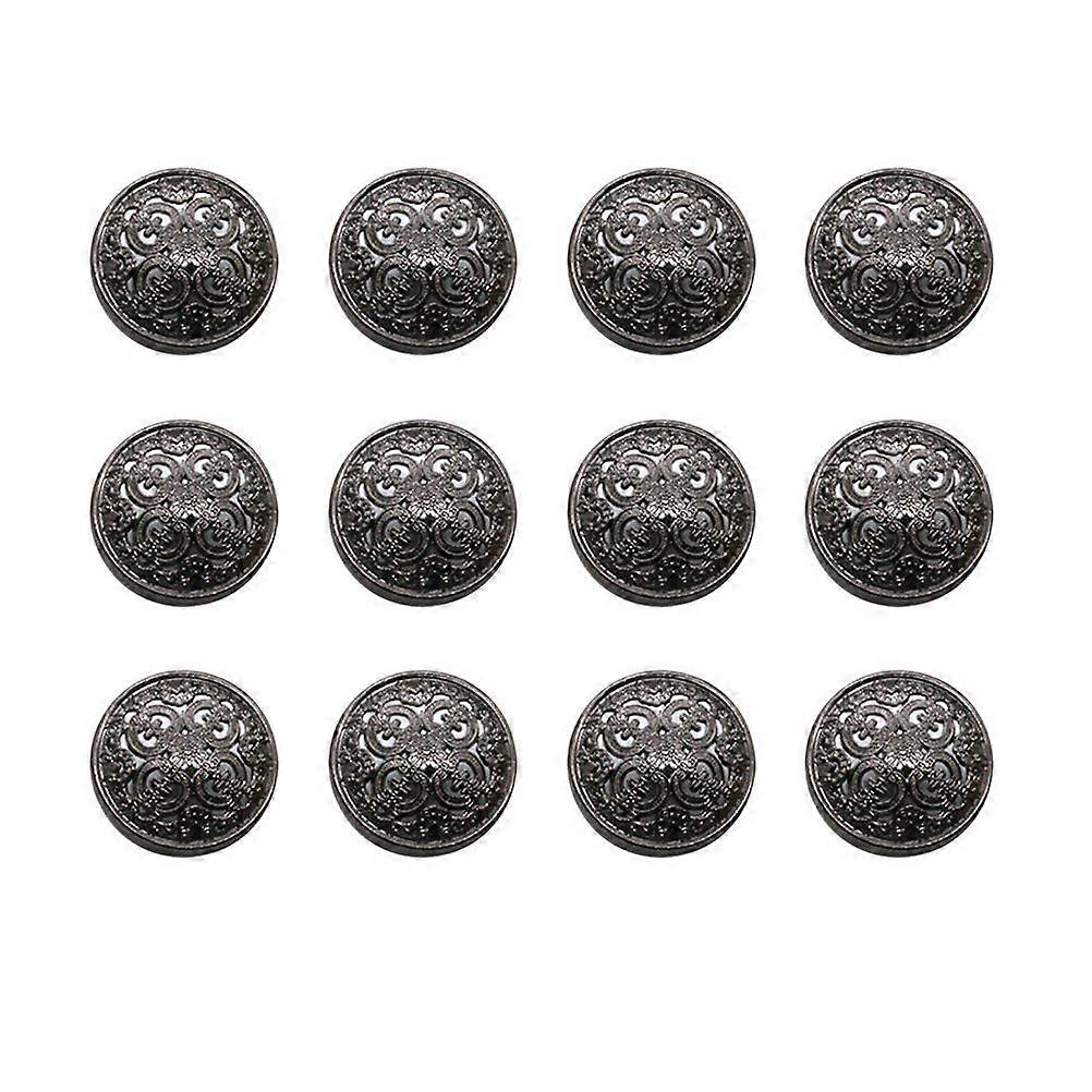 30pcs 18mm Stylish Metal Buckle Hollow-out Button Handcraft Tools Down Button DIY Sewing Buttons for Decor Use (Black)