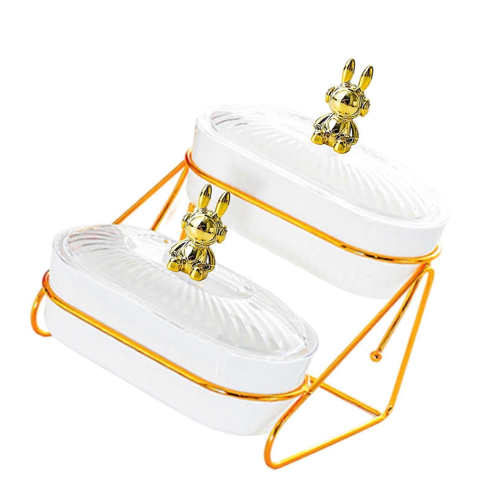 Dry Fruit Tray with Lid with Rack Multi Layer for Dried Fruits Cookies Snack 2 Layer