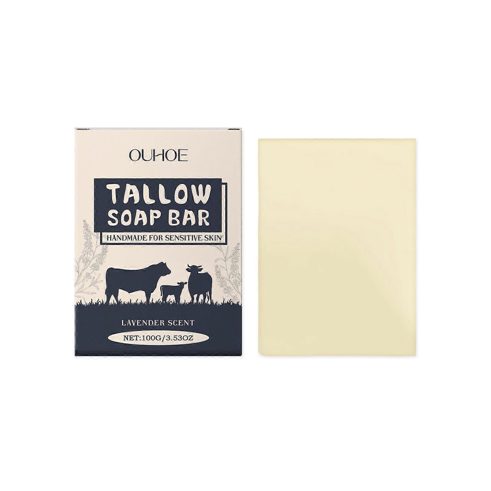 Beef Tallow Soap Bar All Natural Grass Fed Tallow Soap - Moisturizing Face & Body Wash for Eczema, Dry, Itchy, Sensitive Skin - Handcrafted Bath Soap