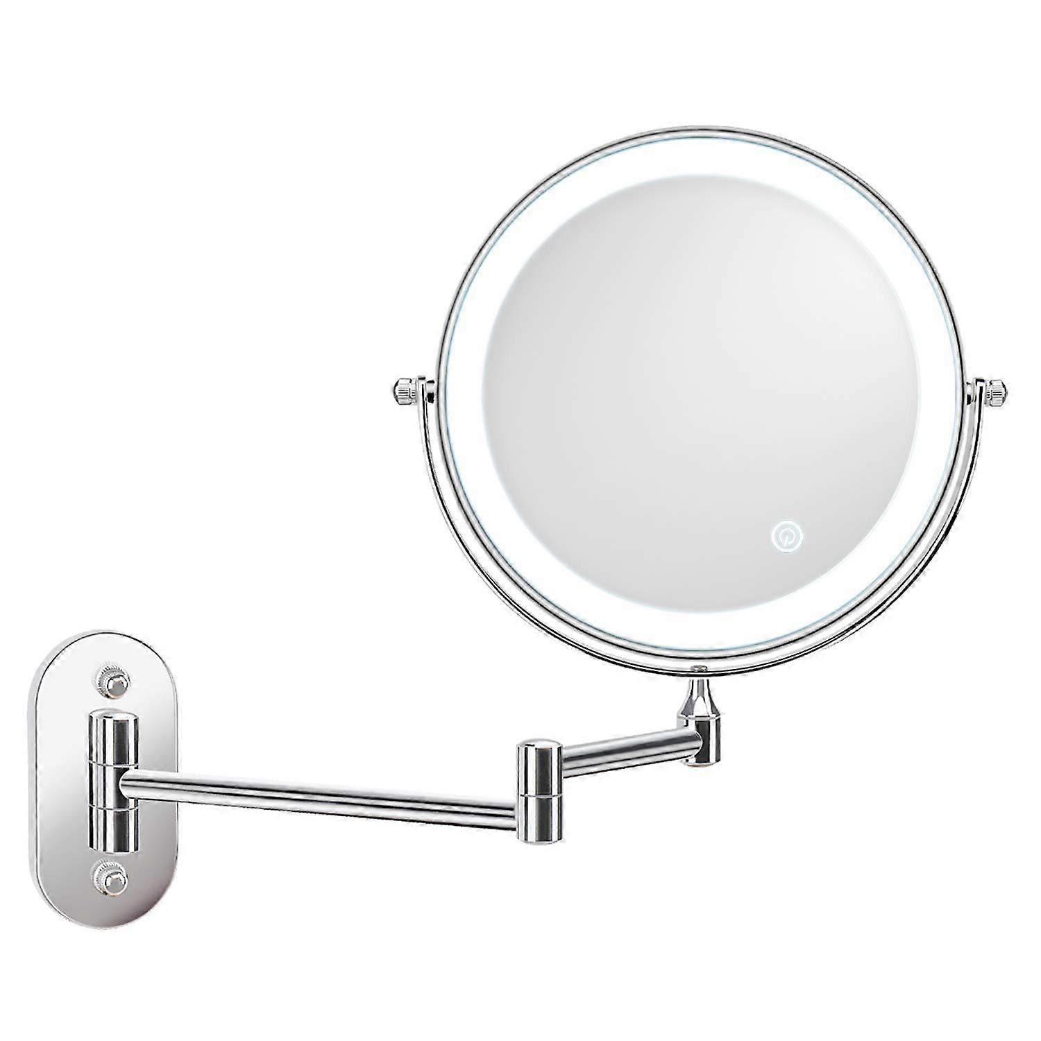 Wall Mount Makeup Mirror,10x Magnifying Two Side Led