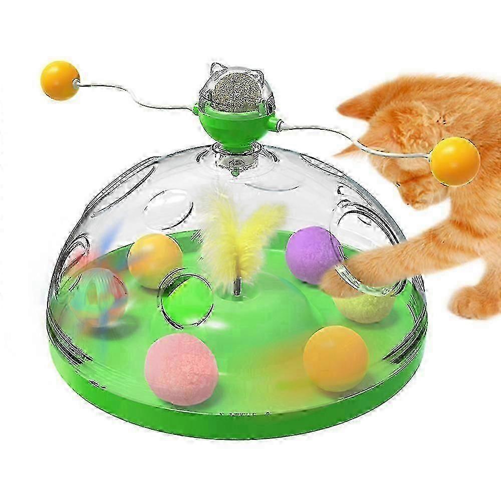 Turntable Windmill Teasing Pet Toy Scratching Tickle Cat Ball Puzzle Training