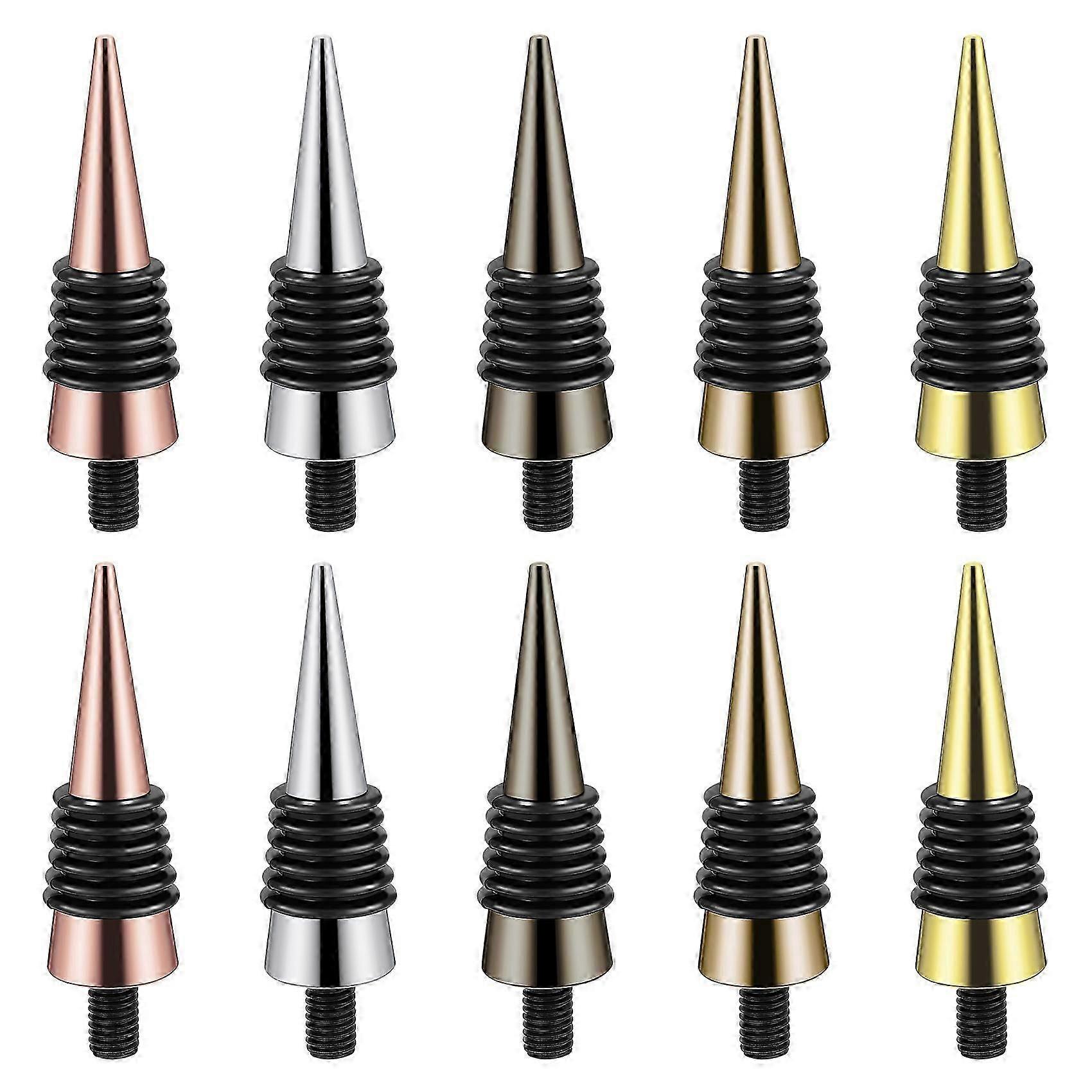 10 Pieces Blank Bottle Stopper with Threaded Post Metal Wine Stopper Inserts Set Hardware for Wood Turning DIY Project js