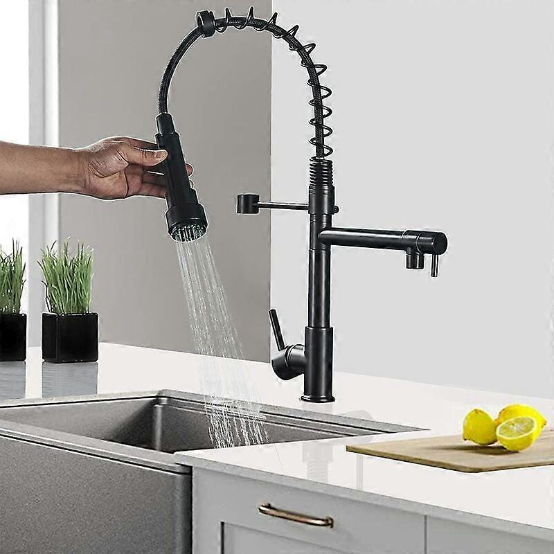 Kitchen Faucet with Temperature Indication, Easy Installation Pull-Down Spout Faucet for Kitchen Sink