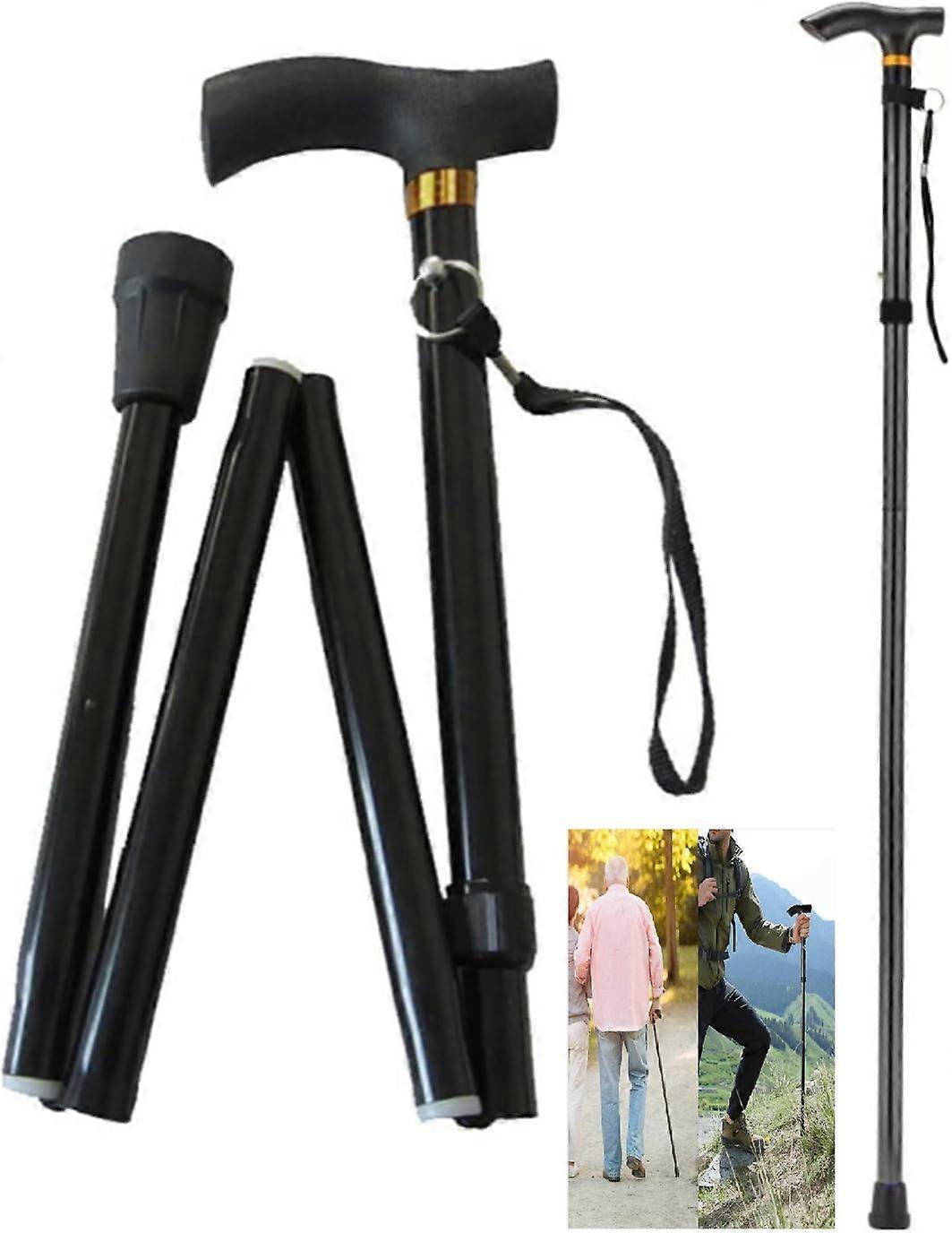 Stylish Support System, Adjustable Heights Foldable Walking Cane, Pivoting Tip For Multi-Terrain Versatility, Slip-Resistant Rubber Tip For Safety,