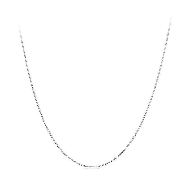 S925 Sterling Silver Platinum-Plated Snake Bone Basic Necklace