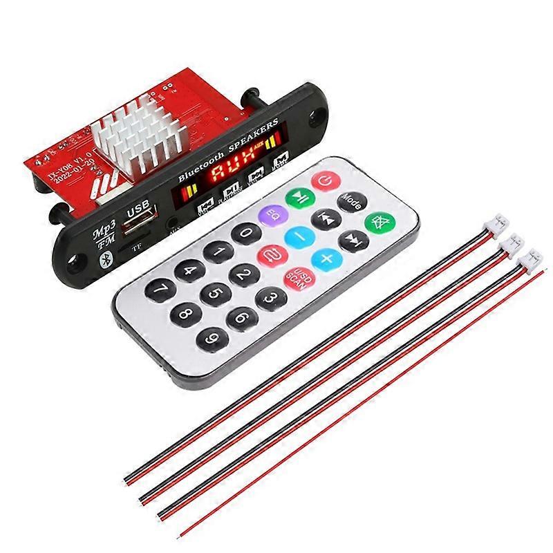 2X60W Amplifier Bluetooth 5.0 MP3 Decoder Board Handsfree 12V Wireless Music Player Audio Modul USB