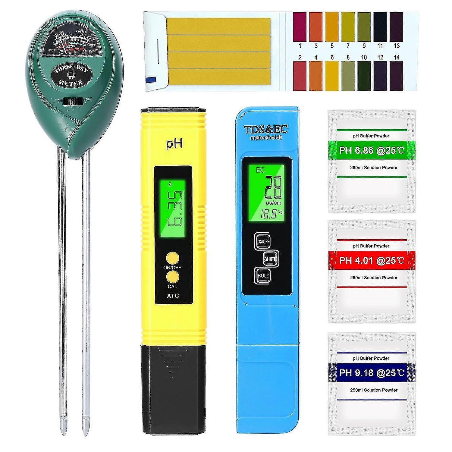 Professional PH Tester TDS/EC Test Pen Soil Moisture/PH/Sunlight Intensity Testers Garden Planting S