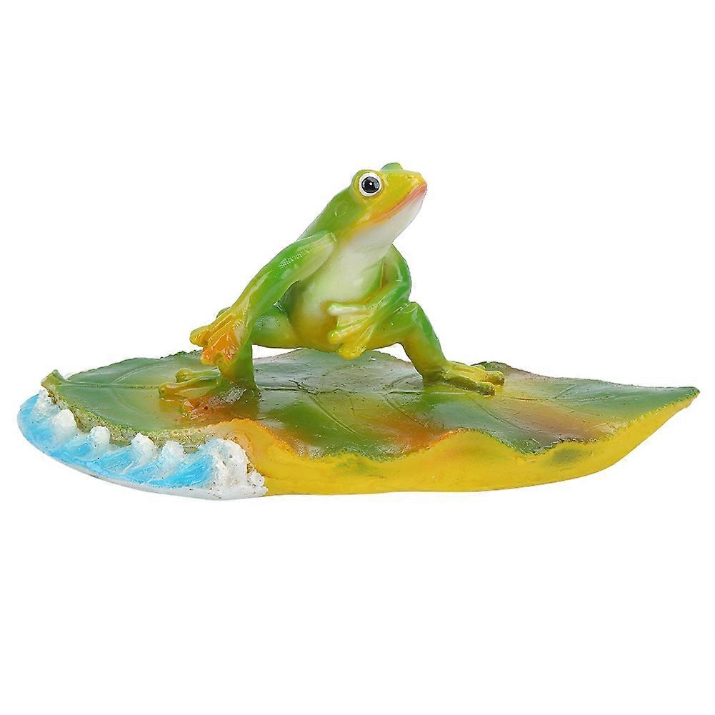 Simulation Artificial Floating Water Lotus Leaf Frog Amimal Pond Fish Tank Decoration
