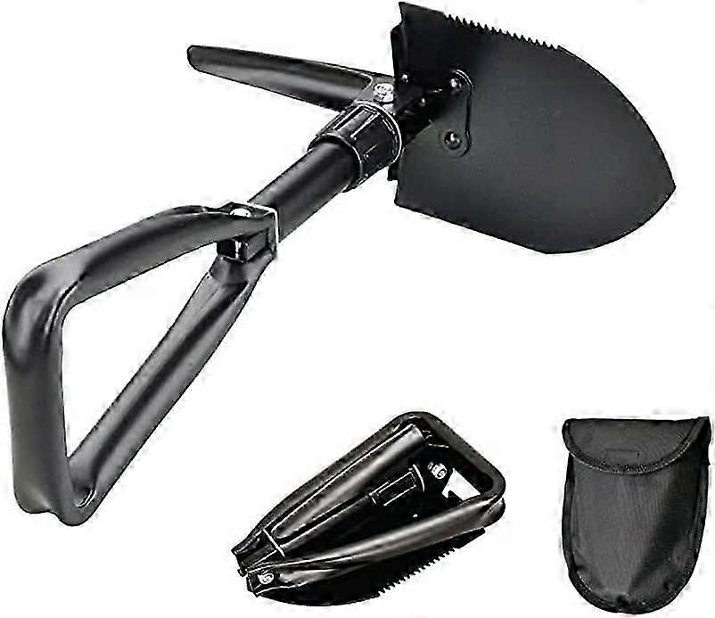 Mini Multi-Function Garden Folding Snow Shovel with Carrying Pouch Compact Lightweight Camping Tool Spade