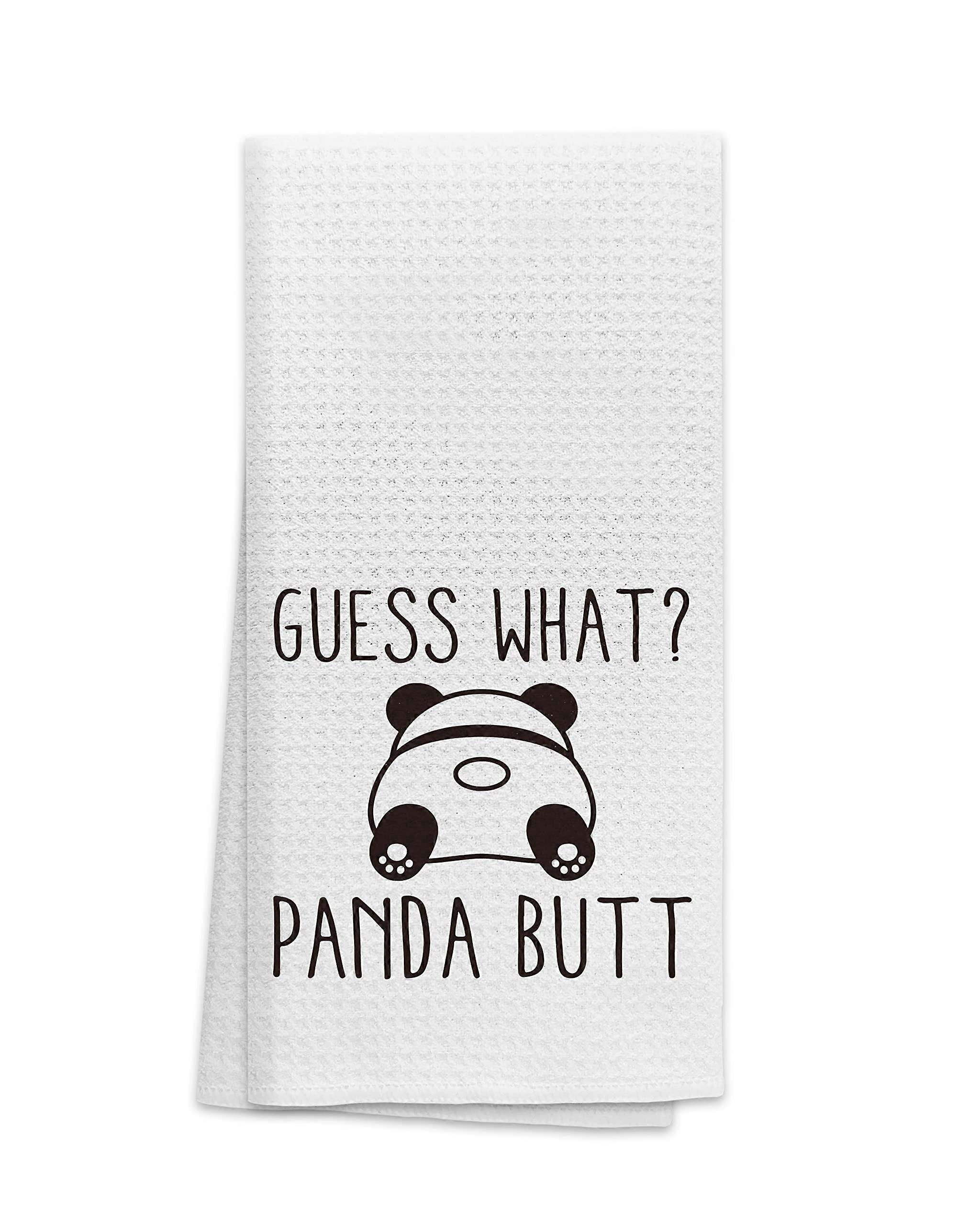 High Absorbency Panda Kitchen Towels, Funny Panda Dish Towels, Cotton Tea Towels for Panda Lovers, Home Decor
