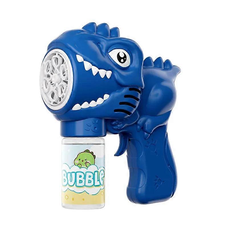 Electric Dinosaur Bubble Gun Toy - 6-hole Blower With Lights For Outdoor Play