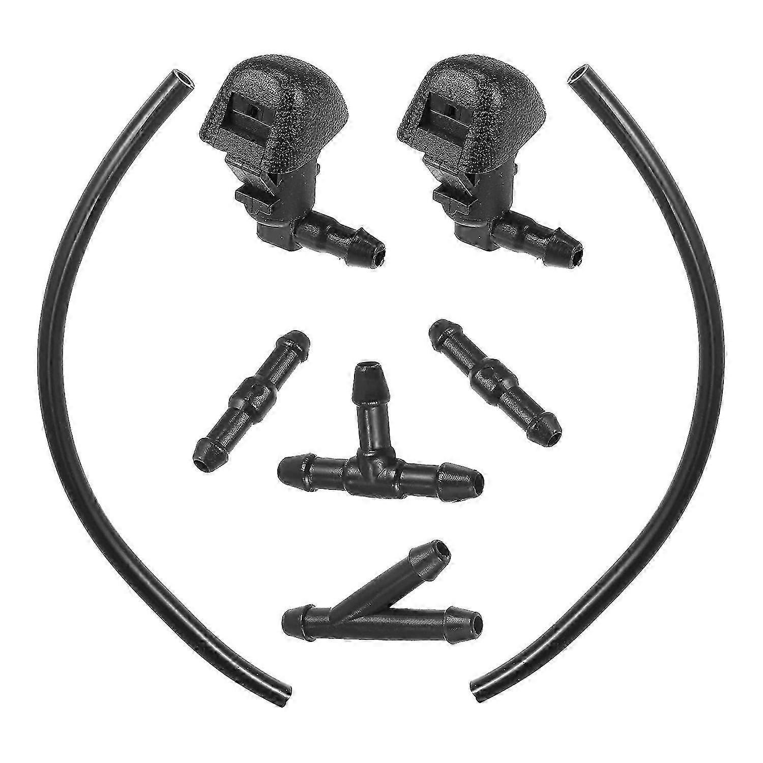 1 Set Windshield Washer Nozzles Kit 76810-TK8-A01 Washer Jet and Fluid Hose with Connectors for Hond
