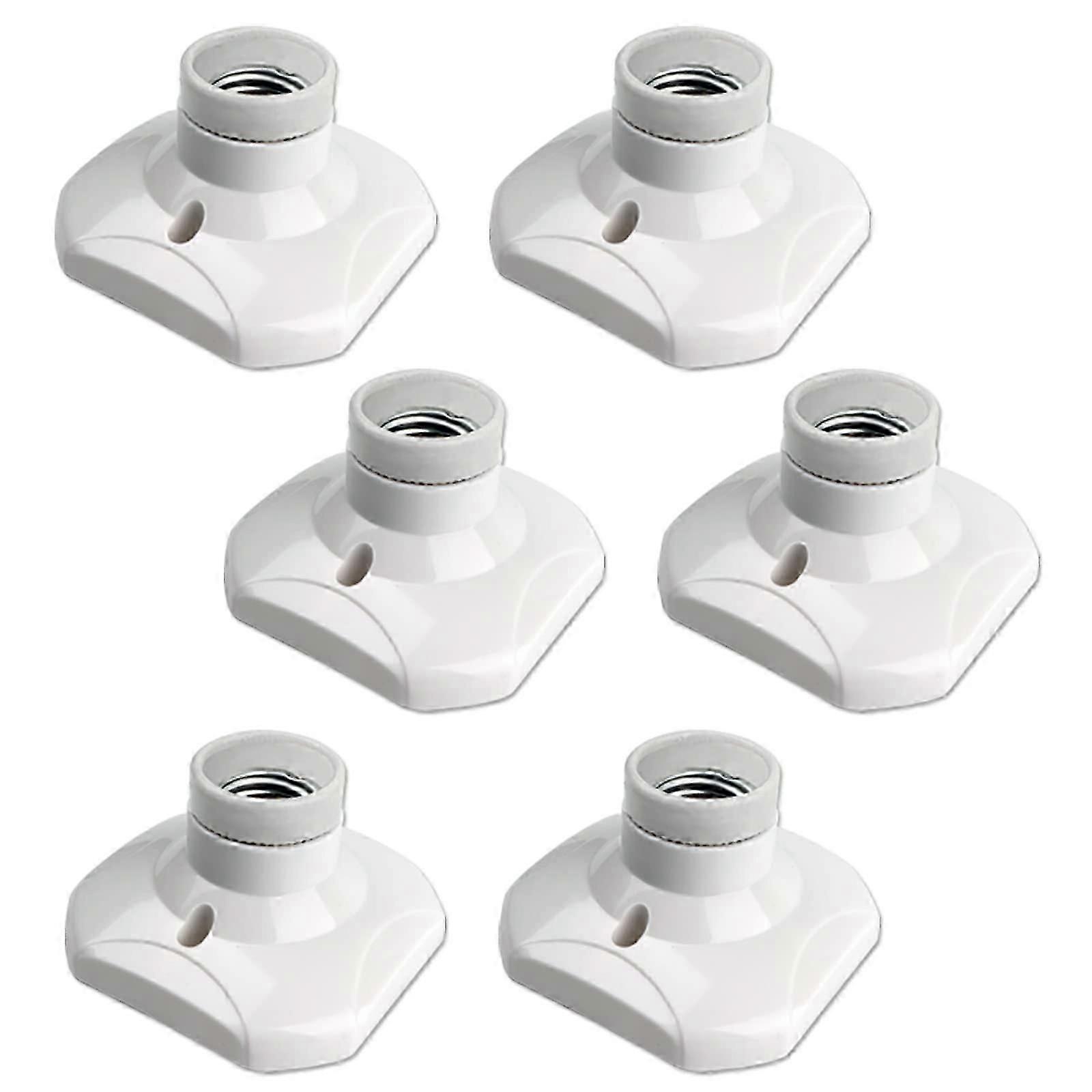 Set of 6 E27 Ceiling Sockets to Screw AC 220-240V, Socket Holder for LED Bulb, Ceiling Base Base E27 Socket