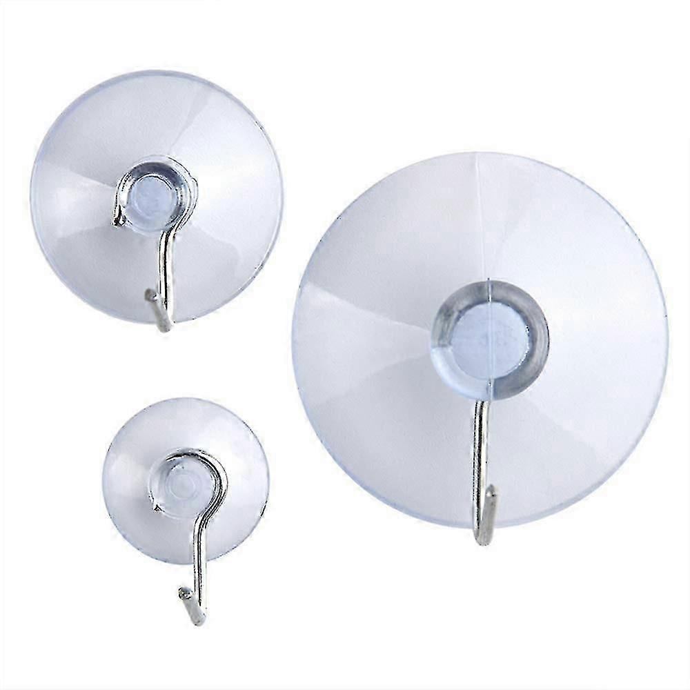 30 pieces plastic suction cups with hooks, 3 sizes 45mm, 30mm, 20mm, in PP box (transparent)