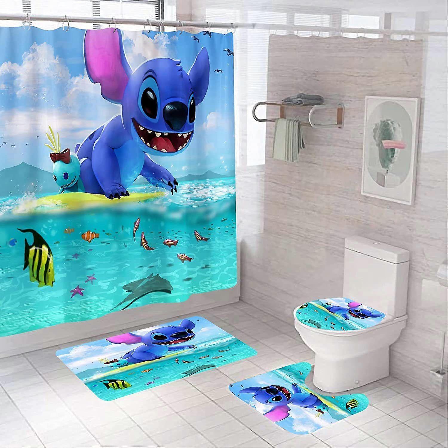 180 180CM tenda da doccia, tappetino, tappetino WC, tenda divisoria da bagno, set di tende da doccia F