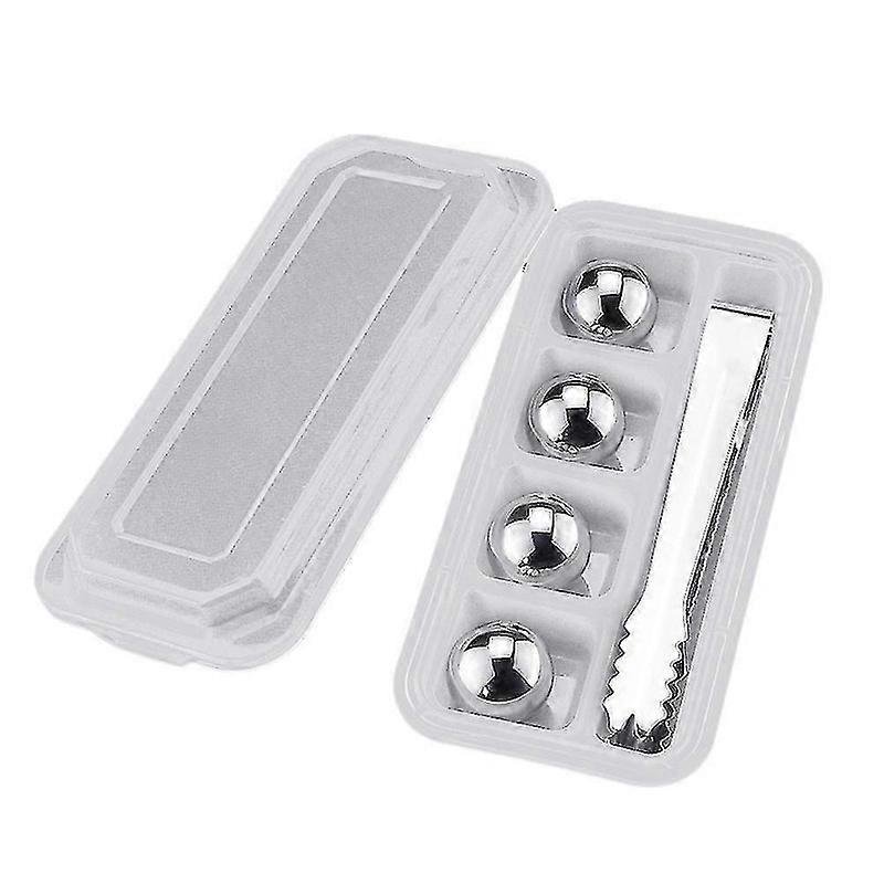 Rund Kuleformet Rustfri Drikkekjøler Isbiter-4 Stk - Klips-