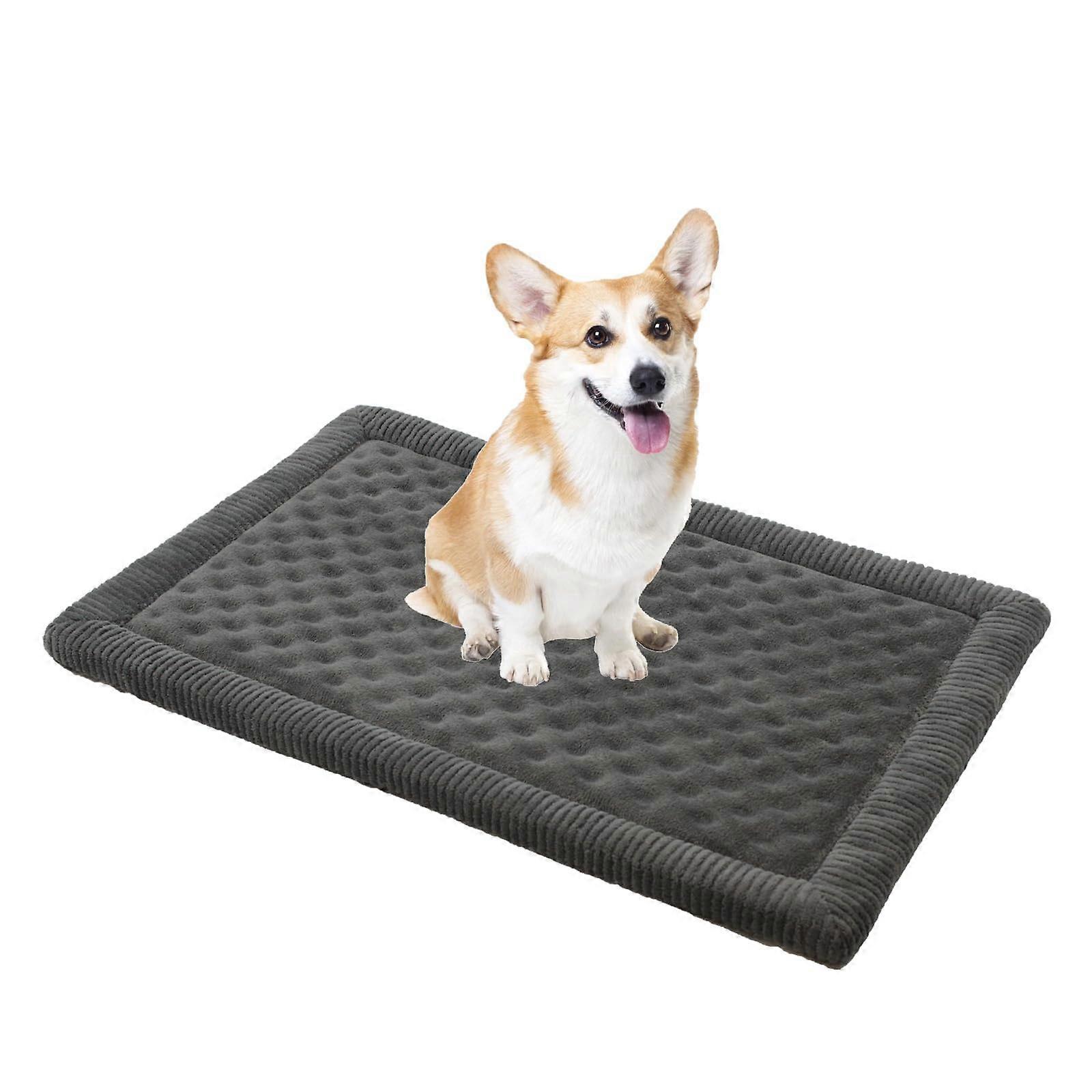 Dog Crate Pad, 36'x23'x1.1' Crate Bed Rectangle Shape NonS Kennel Rubber Pad, Backing Memory Foam for Dog Bed Mat, Machine Washable