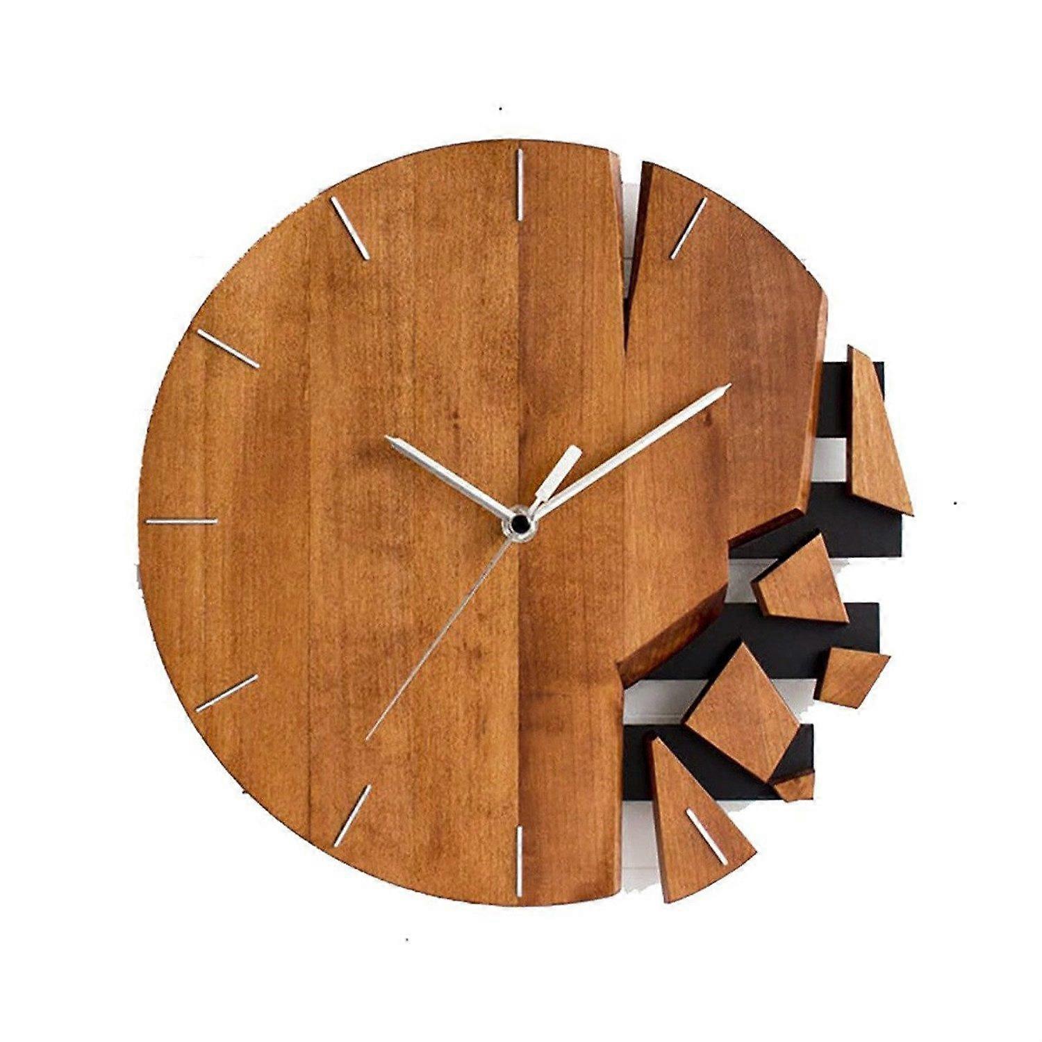 Creative Design Wooden Wall Clock Unique Decorative Wall Clock 30cm Modern Home Decor
