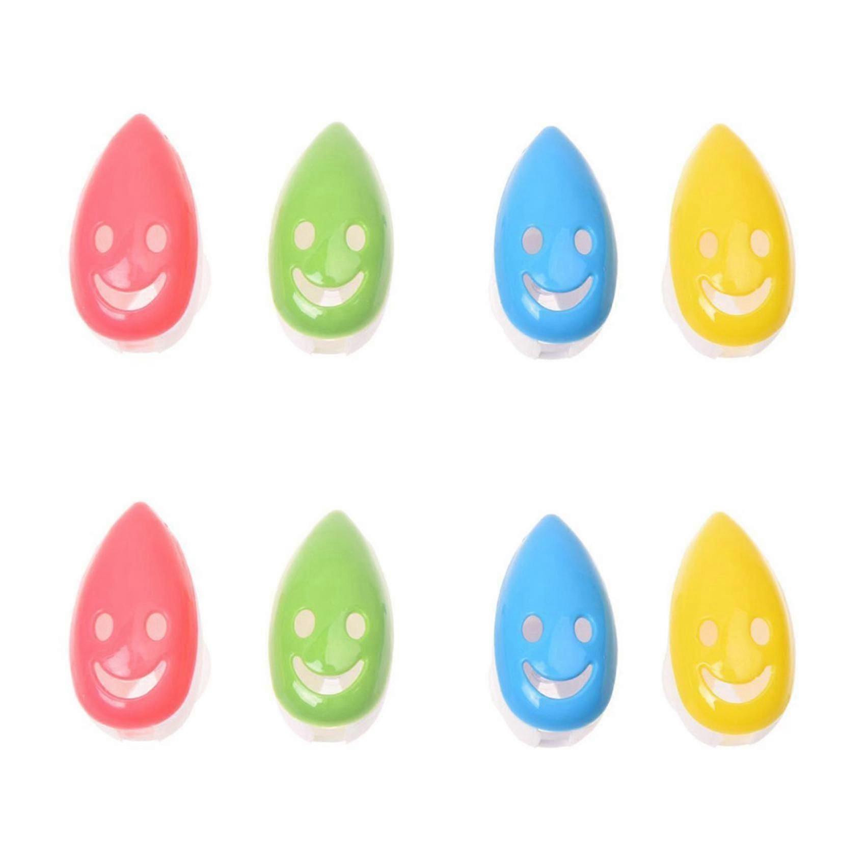 8 Pcs Smile Face Toothbrush Cover Holder With Suction Cup Bath