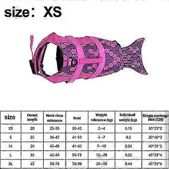 Redningsvest for hunder, Ripstop redningsvest for små mellomstore hunder, badevakt for vannsikkerhet ved basseng, strand, båtliv (roserød, XS)