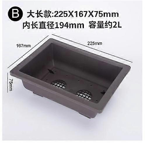 3 Sets Rectangular Shallow Bonsai Pot Tray Thickened Matte Finish for Succulent Planting Home Decor Breathable for Seedling and Propagation