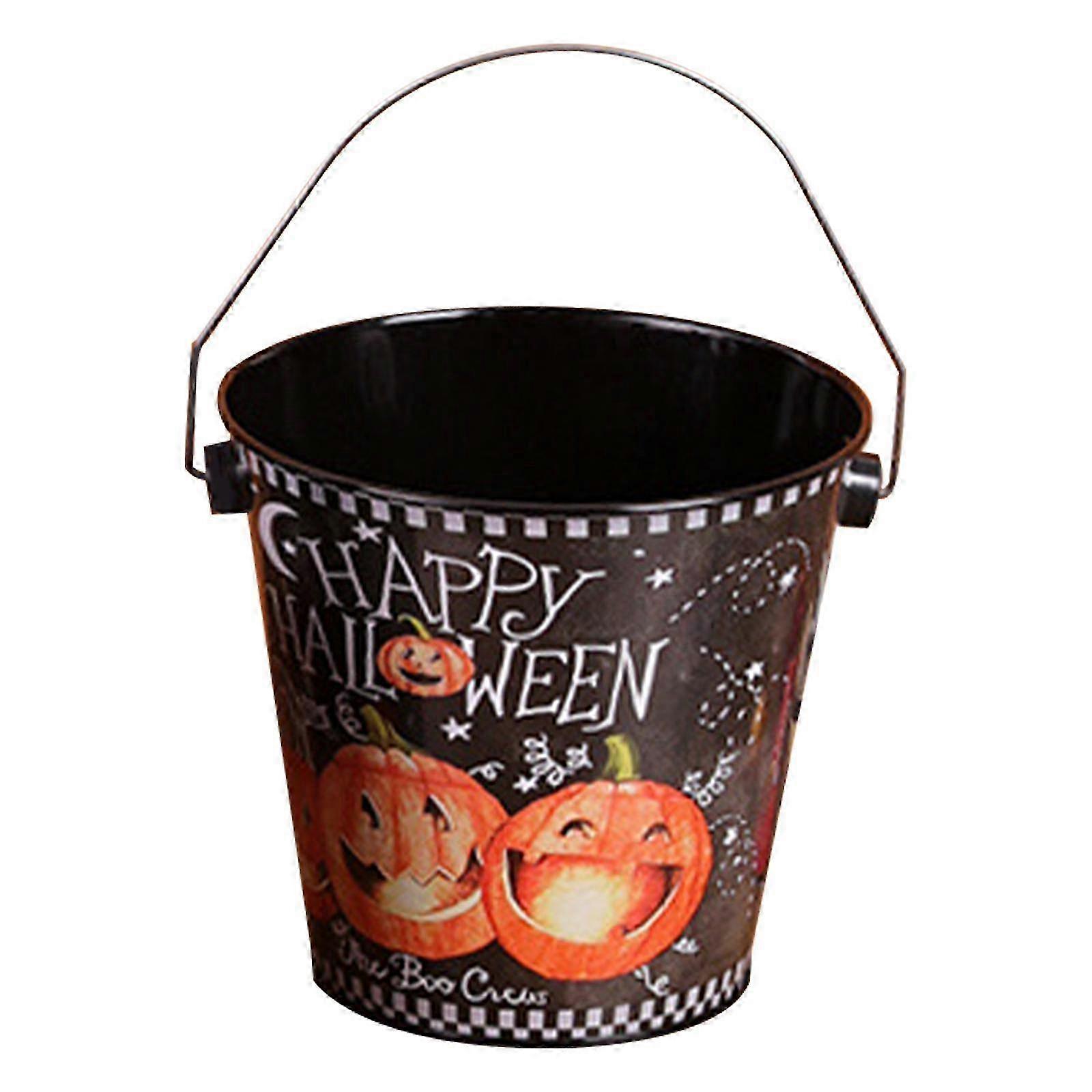 هالوين اليقطين دلو خدعة أو علاج حلوى سطل سقوط ديكور هدية مربع منظم صور الدعامة