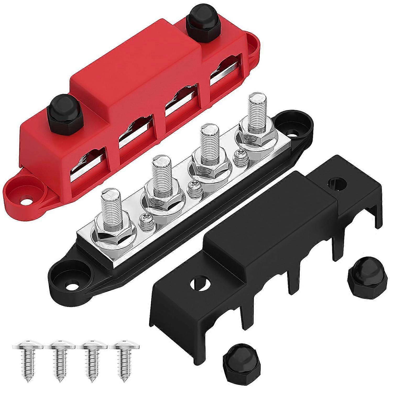2025 Latest Model Bus Bar 12V 250A Power Distribution Block 4 x 3/8" Studs
