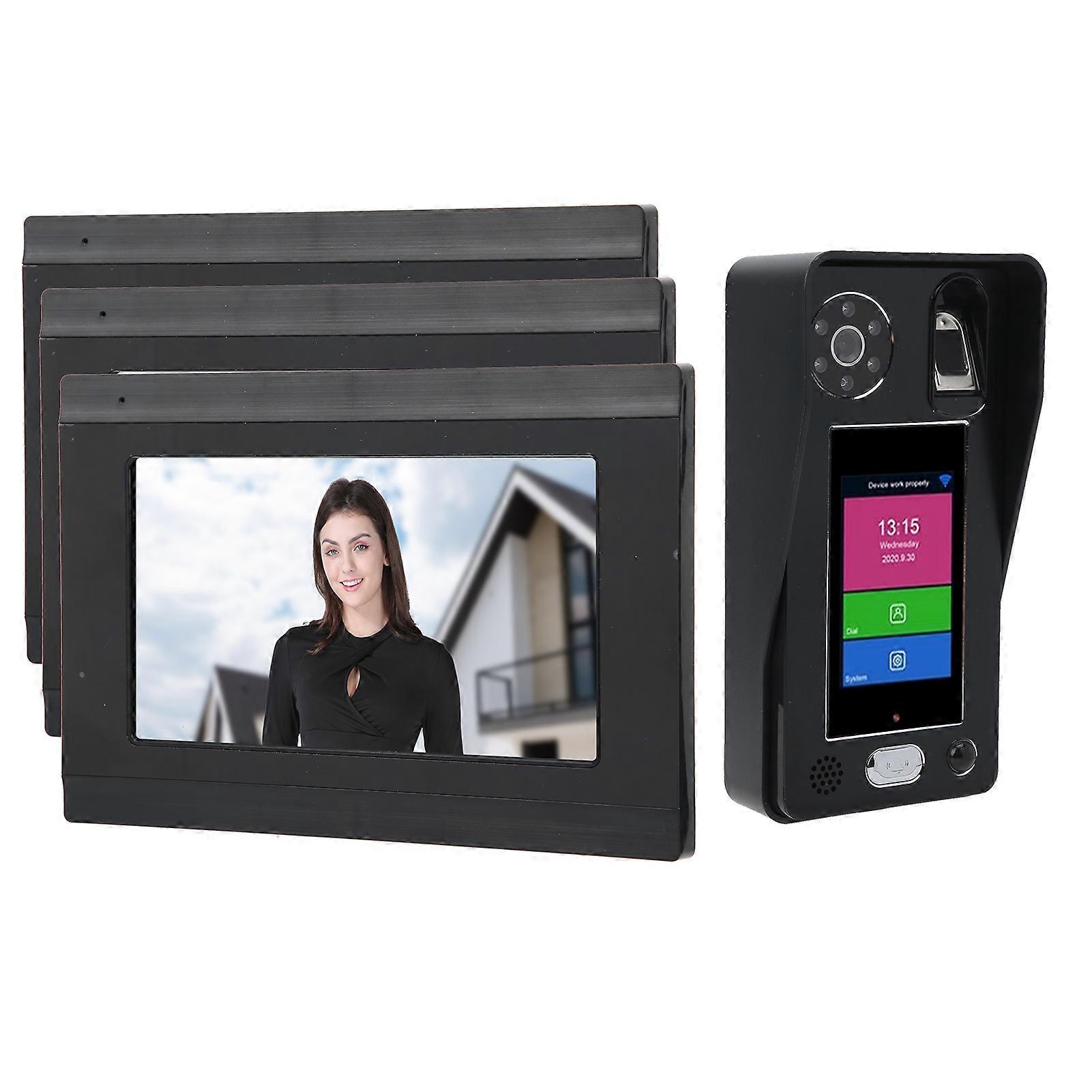 7in LCD Wireless Video Doorbell Intercom with Night Vision & Face Unlock