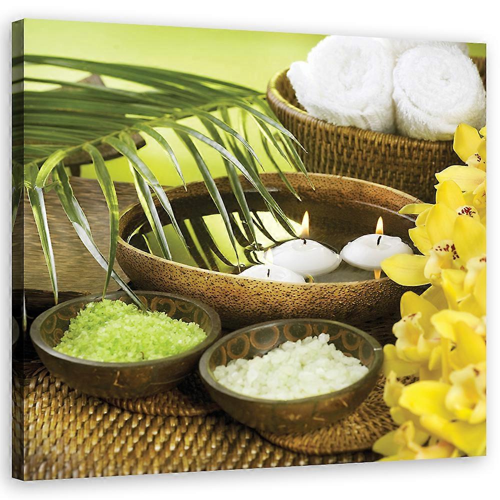 Cuadro en lienzo, Flores Vela de palma - 60x60