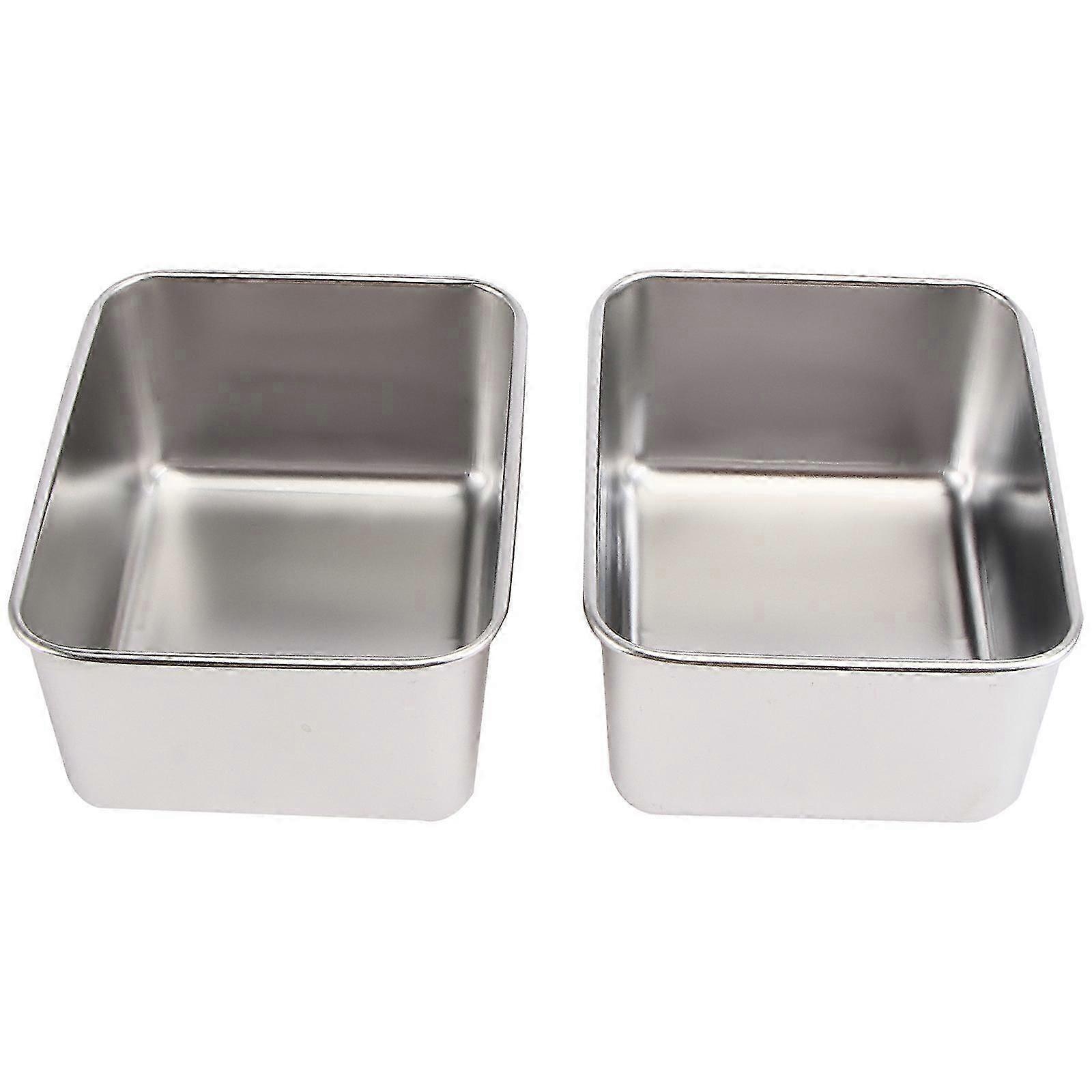 2 Pcs Cake Container Cake Making Tray Nonstick Baking Loaf Pan Rectangular Loaf Pan Bread Pan