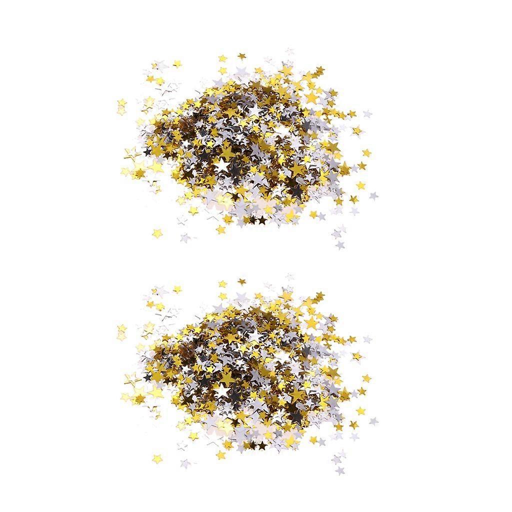 2stk Star Drys Konfetti Bord Scatter Party Bryllup Supplies Guld Splint