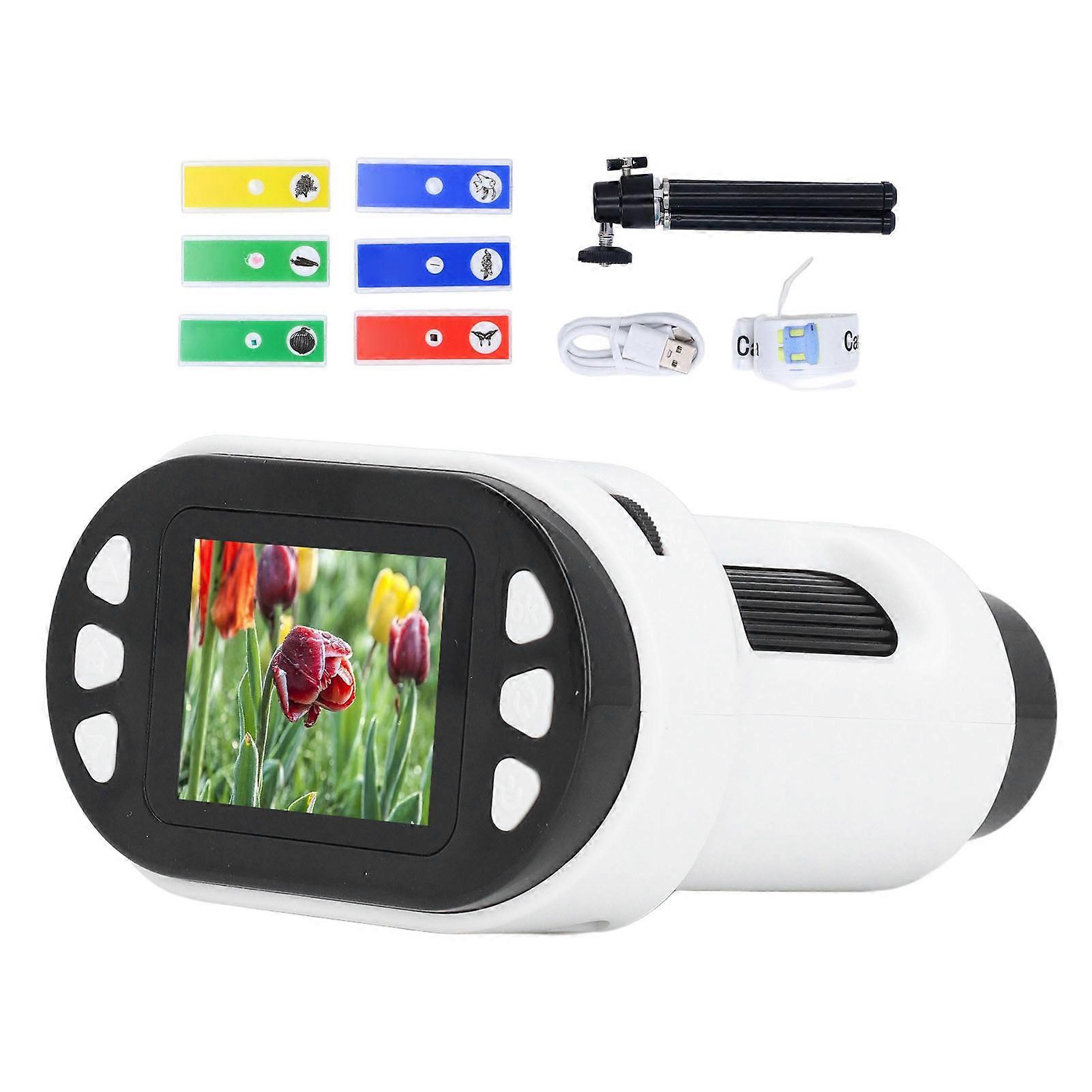 1000x Portable Pocket Microscope for Kids: HD Screen, Camera, and Sample Slides Included