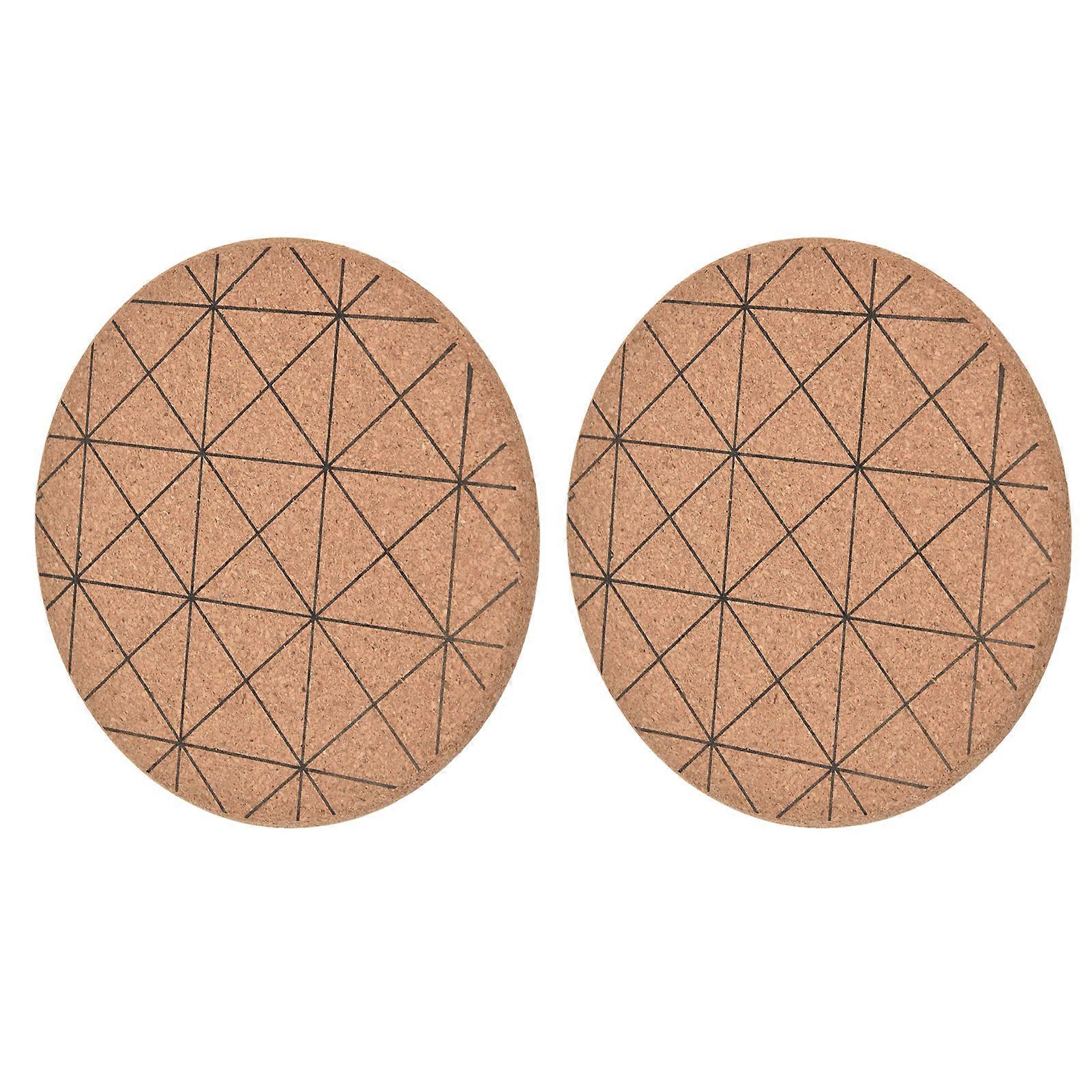 2pcs Thick Glossy Cork Coasters Rustic Style 142g Practical