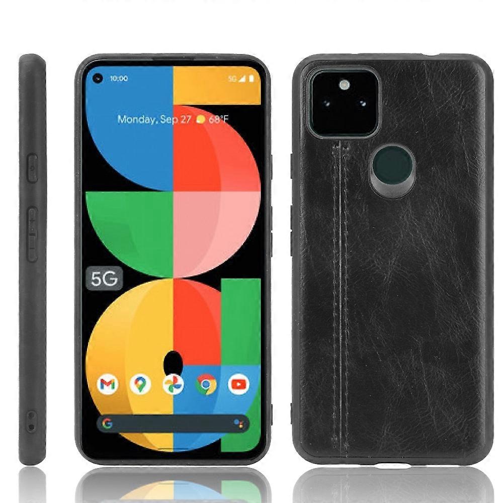For Google Pixel 5a 5G Shockproof Sewing Cow Pattern Skin PC + PU + TPU Case