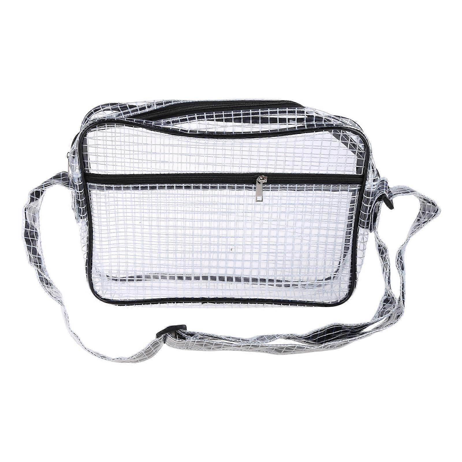 Engineer Bag with Adjustable Strap Cleanroom Transparent Tool Bag Simple Type Zippers Shoulder Purse for Women and Men Multicolor
