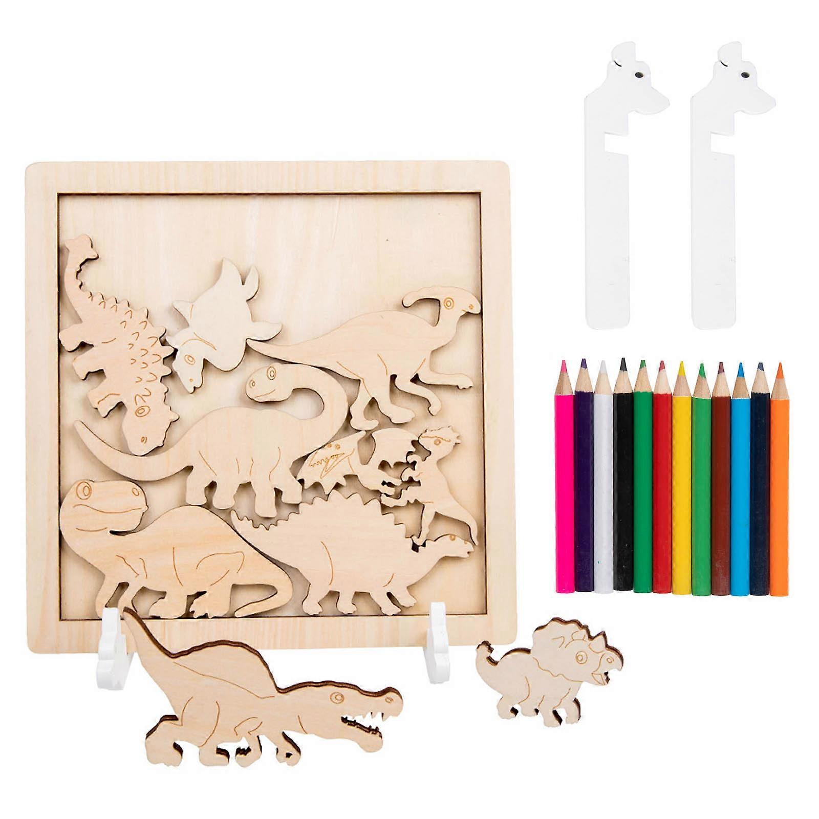 Fun Animal Jigsaw Puzzles Children Educational Toy Develop for Imagination Recognition Color Recognition Hand-eye