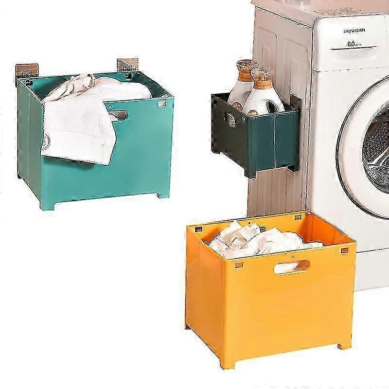 Foldable Plastic Wall-mounted Laundry Basket Dirty Clothes Storage Basket Sundries Storage Box