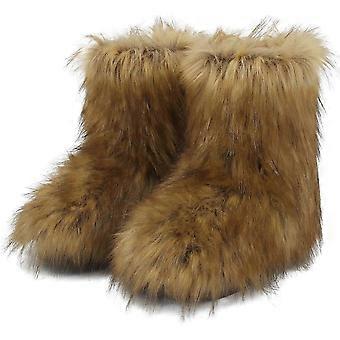 Fur Boots For Women Platform Mini Boots Y2k Snow Winter Boots Round Toe Comfortable Mid-calf Boots Short Ankle Boots Fleece Lined Classic Ultra Outdoo